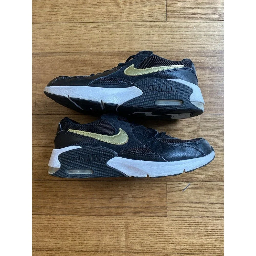 Nike Air Max Excee (PS) Black/Gold Kids Sneakers - Size 3Y EUC CD6892-006